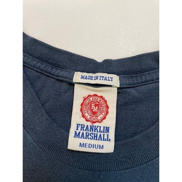 Franklin & Marshall Graphic T-shirt Men Medium Blue Short Sleeve - Picture 5 of 6